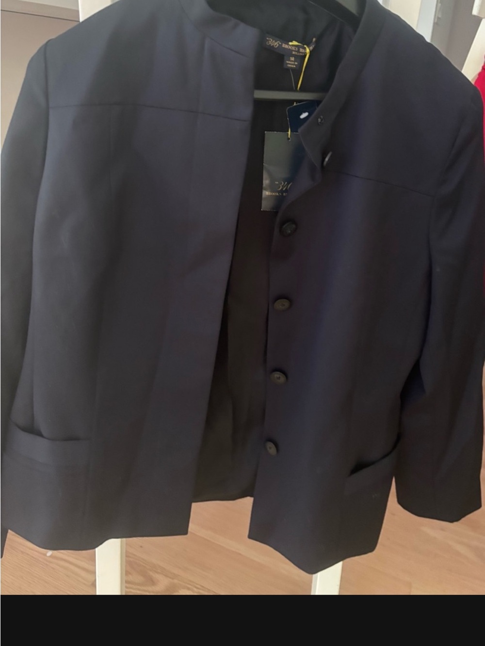 NEW Brooks Brothers Navy Mandarin Collar Blazer - Picture 3 of 4